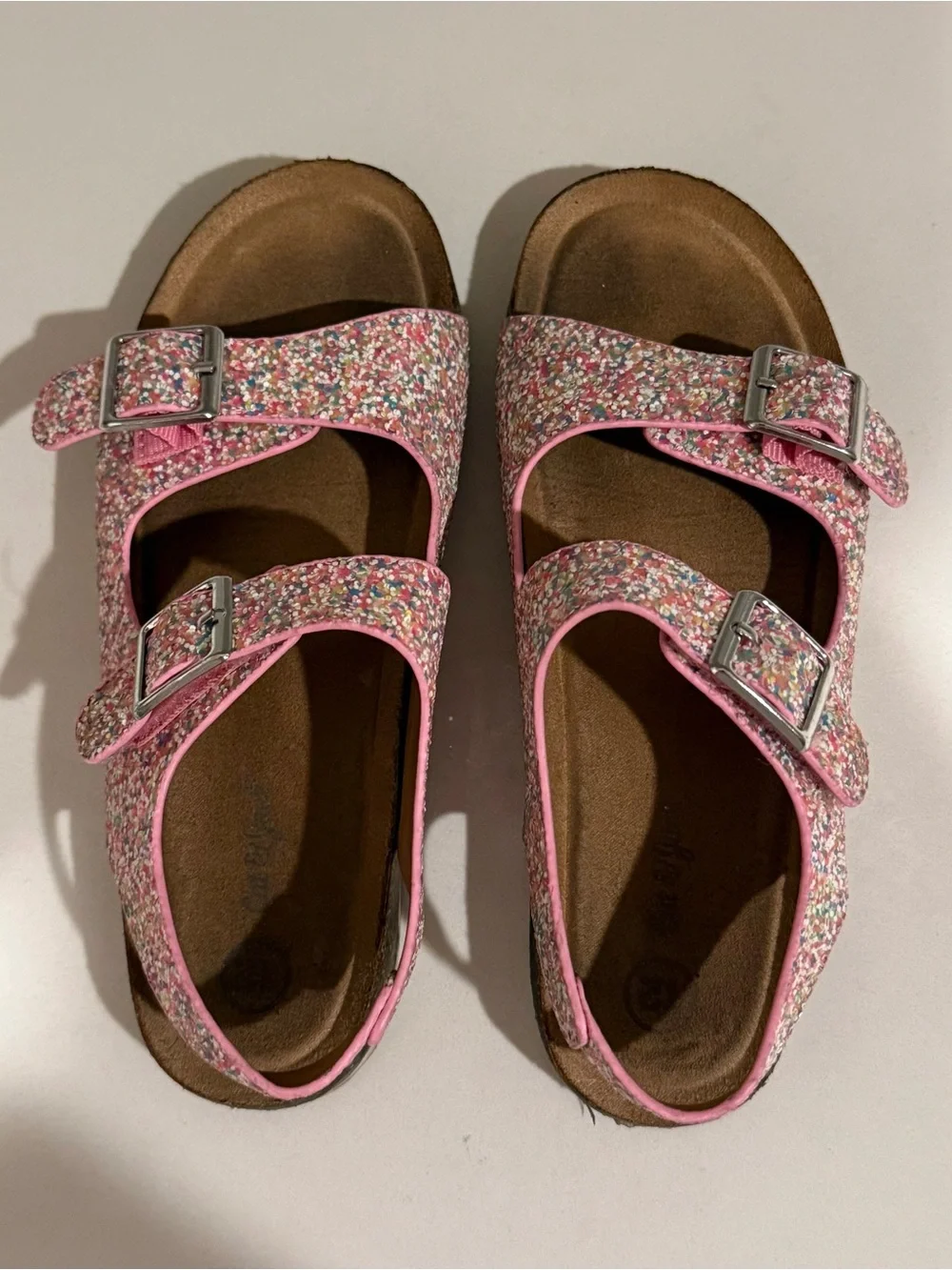 Cat & Jack Pink Glitter Double-Buckle Sandals for Kids
